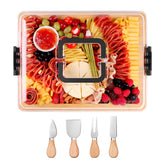 CAWIU Charcuterie board with lid and handle for secure transport