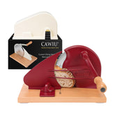 CAWIU upgraded manual bread slicer offers precise, even slices for homemade bread