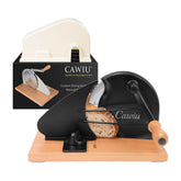 CAWIU upgraded manual bread slicer with stable base for even slices.