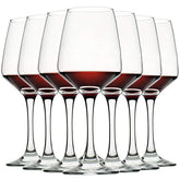 C CREST wine glasses 12oz clear, ideal for red wine gatherings.
