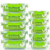 C CREST glass meal prep container stacks for space-saving storage.