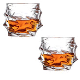 ccsxqy whiskey glasses 2-piece set, front view, elegant design with a thick base