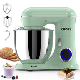 CEBORRY 3-in-1 stand mixer agave green front view for versatile home cooking.
