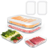 Cecnamt deli meat container transparent front view for quick visibility and easy access