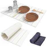 Cecnamt stone drying mat 24x16 folded on counter, saving space.
