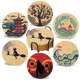 Cegkuc coasters with holder top view protect surfaces from moisture