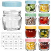 Cehomi 4oz mini mason jar with vertical ribbing for stylish pantry storage.