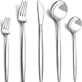CEKEE 40-piece silverware set for eight with forks, knives and spoons.