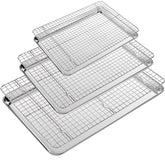 CEKEE large baking pan with wire rack for even heat and easy release
