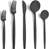 CEKEE matte black dinner knife for elegant, everyday dining with durable stainless steel.