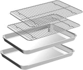 CEKEE quarter-sheet pan with rack set for efficient batch baking.