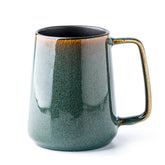 Ceraozmus 24oz mug front view with green glaze for daily office coffee.