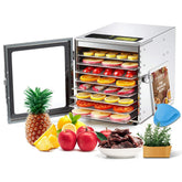 Cercker eight-tray dehydrator in stainless steel for even meat drying
