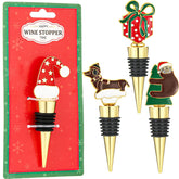 Cesdai gold Christmas hat wine stopper adds festive flair and seals the bottle