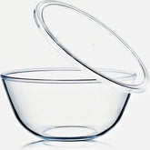 CGNWEEPS 4.7QT glass mixing bowl, front view, ideal for large salad batches.