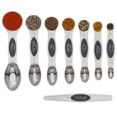 CH1EF magnetic measuring spoons neatly stacked for space-saving storage
