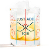 ChalkTalkSPORTS hockey crackle lowball glass with crackle texture for stylish post-game drinks.