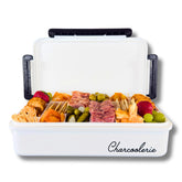 Charcoolerie chilled snackle box with closed lid for mess-free transport.