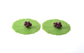 Charles Viancin grape drink cover set 2 front view on glass keeps beverages fresh