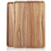 Charmlife acacia wood serving tray 16x12 rectangular, sturdy surface for serving