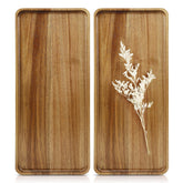 Charmlife acacia wood tray used as a display surface on a coffee table