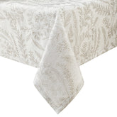 Chassic Elegant Damask Tablecloth, cream, 8ft rectangle, elevates formal dining with durable fabric.