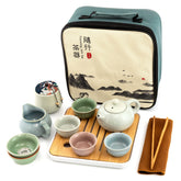 Chateau La Derive ceramic teapot for travel, ideal for on-the-go tea rituals.