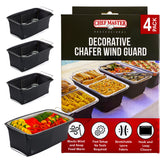 Chef Master 4-pack chafer wind guard covers shown for versatile buffet service.