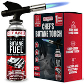 Chef Master kitchen torch with ignition for precise searing and caramelization.