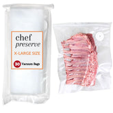 Chef Preserve XL vacuum bags in 12x20 inch size for bulk portions.