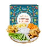 Chef Tacos ceramic taco platter with built-in lazy Susan for easy passing at gatherings