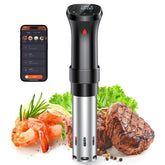 chefess wifi sous vide cooker front view highlights sleek black finish for precise cooking