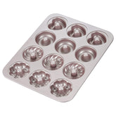 CHEFMADE donut mold 12-cavity with champagne gold finish for even baking.