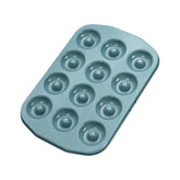 CHEFMADE Donut Pan mini 12-cavity front view showing sturdy green bakeware for even baking