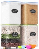 Chef's Path airtight storage jars set neatly organized for pantry storage
