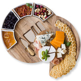 ChefSofi acacia cheese board 13in with ample surface for crackers and meats, ideal for entertaining guests.