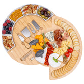 ChefSofi charcuterie board in bamboo serves as a stylish centerpiece for entertaining guests.