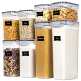 CHEFSTORY tall 2.5qt container with airtight lid keeps staples fresh.