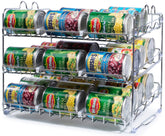 Chemar can organizer in chrome, front view, showcases sturdy 36-can storage for a neat pantry.