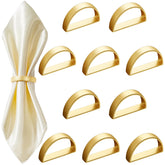 CHENGU 40-pcs matte gold semicircle napkin rings enhance table decor and simplify setting