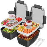 Cherrysea 68oz salad lunch container with four compartments keeps meals organized.