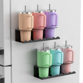 Chewlish 2-pack magnetic cup holder on fridge keeps Stanley cups accessible.