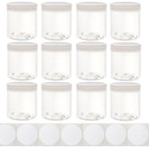 Chica and Jo 8oz wide-mouth jar with white lid, ideal for pantry organization.