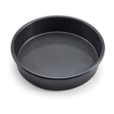 Chicago Metallic Professional non-stick 9-inch round cake pan top view for even baking and durability.