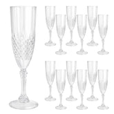 CHICERA 12pc plastic champagne flute set for elegant weddings and parties.