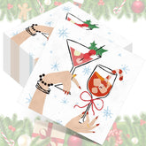 Chiisong Christmas Cheers napkins, plaid red-green, ideal for festive table settings.