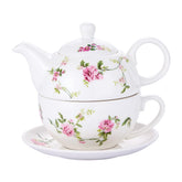 CHILDIKE porcelain tea for one set with floral motif enhances refined tea moments