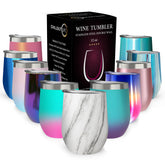 CHILLOUT LIFE 12oz wine tumbler with lid – portable for picnics and outdoor sipping.