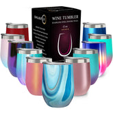 CHILLOUT LIFE 12 oz wine tumbler with lid keeps drinks secure on the go.