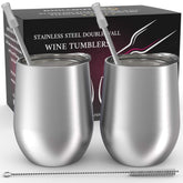 CHILLOUT LIFE 12oz wine tumbler pair for outdoor picnics and beverages.